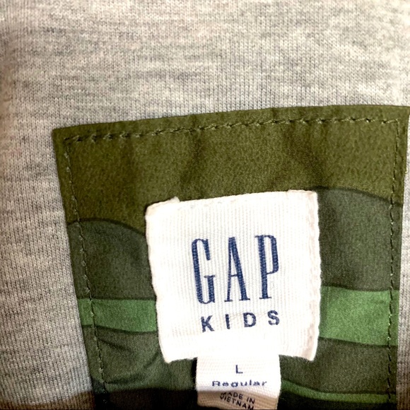 GAP Kids  Green Camo Jersey-Lined Windbuster. L - Picture 4 of 7